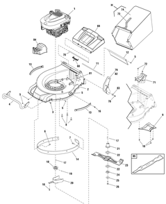 Part Location Diagram of 701283YP Murray Bracket, Handle, Left Hand